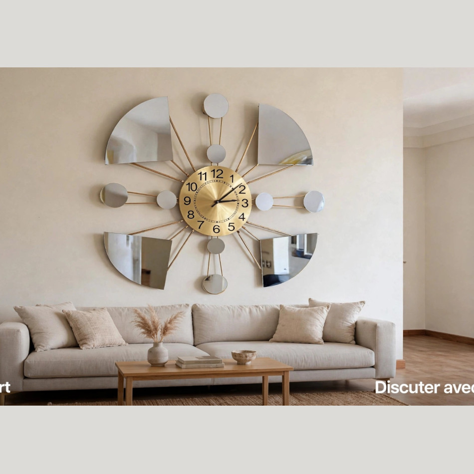 horloge miroir doré 11