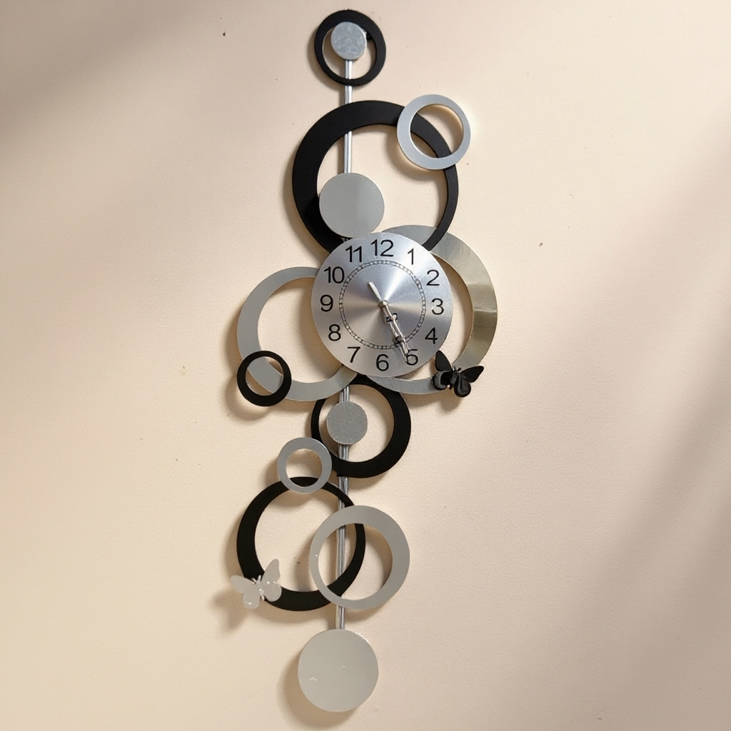 horloge noire miroir verti 3
