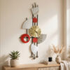 – Horloge rouge miroir verticale