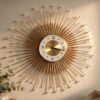 – Horloge soleil dorée avec perles