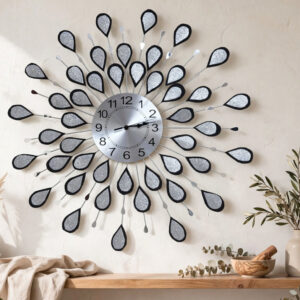 - Horloge noire argentée pailletée